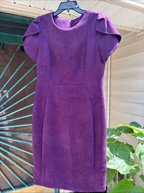Calvin Klein Purple Suede Midi Dress